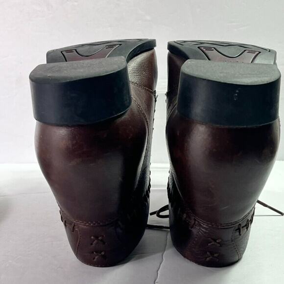 Ariat Boot Women 8.5 Brown Montana Lace Up Kiltie Western Ankle Leather Stitched - Picture 11 of 13